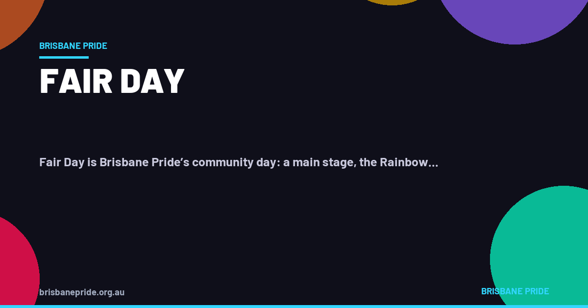 Brisbane Pride Fair Day